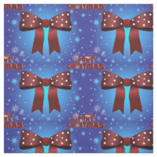Eleganter Weihnachtsroter Bow mit weißen Punkten Stoff