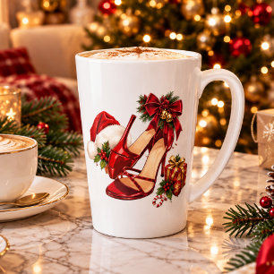 Eleganter Weihnachtsroter High Heel Becher – Festl Milchtasse