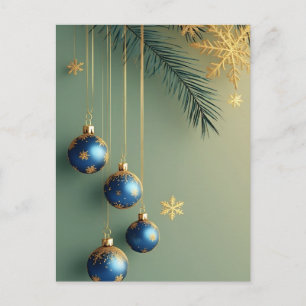 🎄 Eleganter Weihnachtsschmuck glänzt ❄️ Weihnacht Postkarte