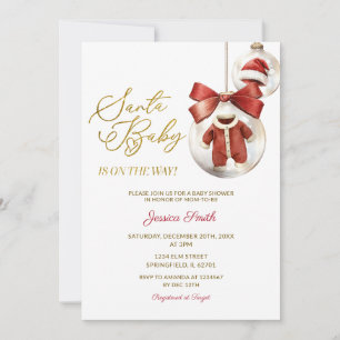 Eleganter Weihnachtsschmuck Goldener Santa Baby Sh Einladung