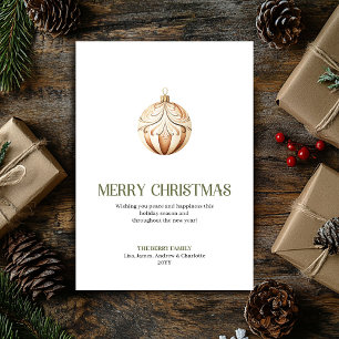 Eleganter Weihnachtsschmuck Karte Neutral Gold Min