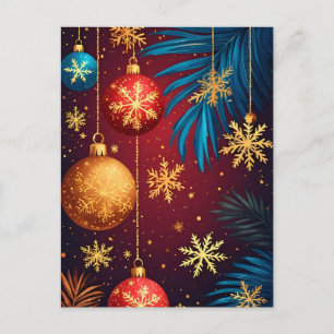 🎄 Eleganter Weihnachtsschmuck-Leuchten ❄️ Festlic Postkarte