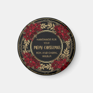 Eleganter Weihnachtsstern-Blumen-Weihnachtsmagnet Magnet
