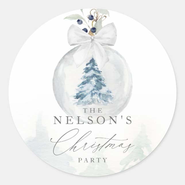 Eleganter Weihnachtssticker-Umschlag Aufkleber (Vorderseite)