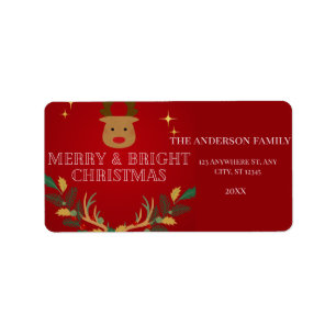Eleganter Weihnachtsurlaub Adressaufkleber
