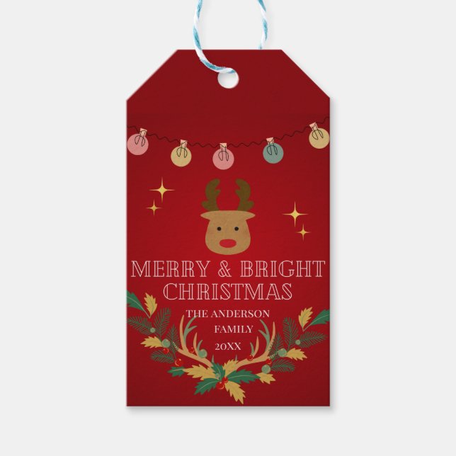 Eleganter Weihnachtsurlaub Geschenkanhänger (Vorderseite)