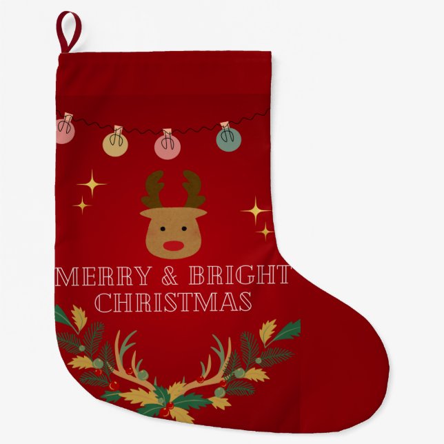 Eleganter Weihnachtsurlaub Großer Weihnachtsstrumpf (Vorderseite)