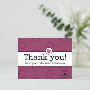 Eleganter Wein Mit Herz gefärbt Business Dankeschö Postkarte