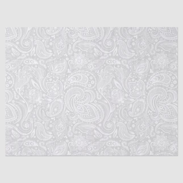 Eleganter weißer Blumensteg über grauem Hintergrun Seidenpapier (Vorderseite)