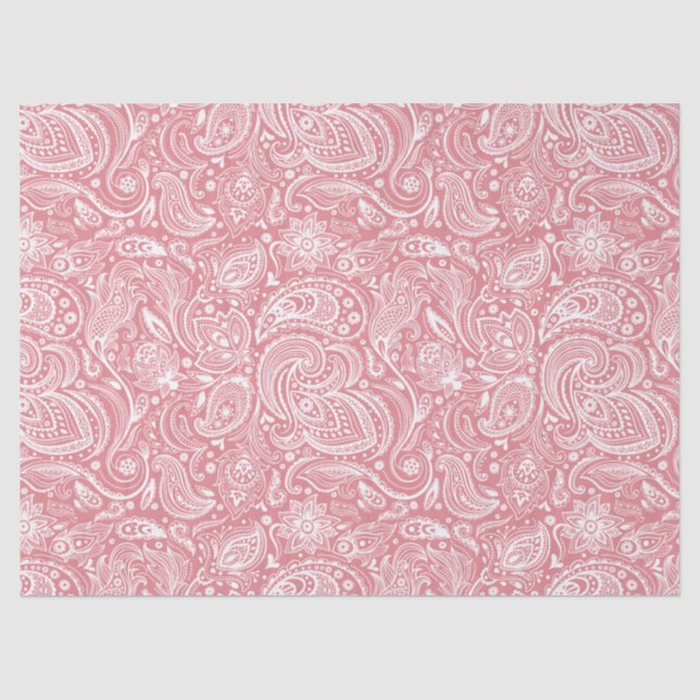 Eleganter weißer Blumensteg über rosa Untergrund Seidenpapier (Vorderseite)