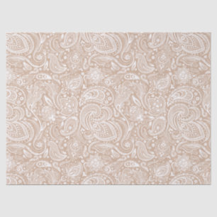 Eleganter weißer Blumensteg über Tan Hintergrund Seidenpapier