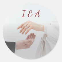 Eleganter Weißer Foto-Hochzeits-Rundsticker-Ringe