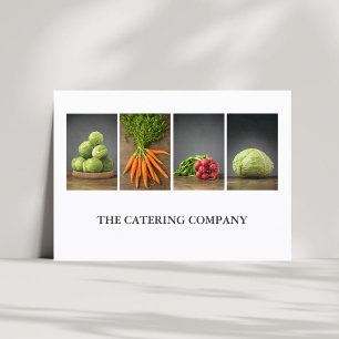 Eleganter weißer Gemüse-Catering Visitenkarte