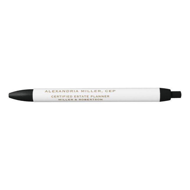 Eleganter weißer Golden Typografy Writing Pen Kugelschreiber (Vorderseite)