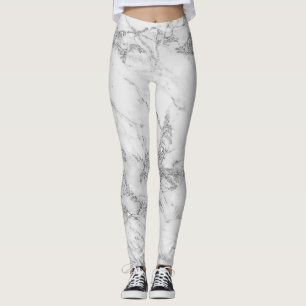 Eleganter, weißer, grauer Glitzer Leggings
