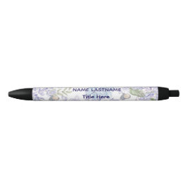 Eleganter weißer Hintergrund & blaue Blumen indivi Kugelschreiber