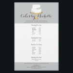 Eleganter weißer Kuchen mit floraler Torte Flyer<br><div class="desc">Koordiniert bis 1201 mit dem eleganten weißen Kuchen von Florals Cake Decorating Business Card Template. Ein eleganter, mit weißen Blume geschmückter, gestufter Kuchen steht auf einem Goldkuchen-Imitat für eine wunderschöne Ästhetik auf dem Flyer der Bäckerei oder des Tortendekorators. Aktualisieren Sie den kalligrafischen Text mit Ihrem Namen oder Firmennamen für ein...</div>