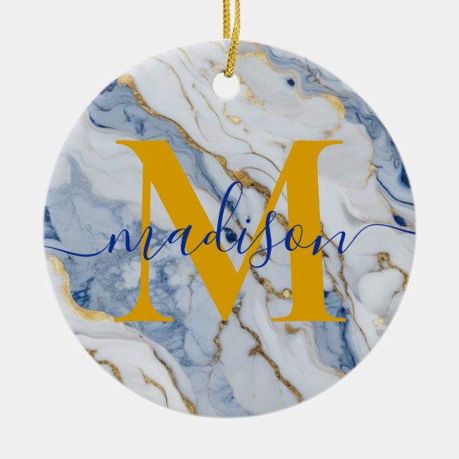 Eleganter weißer Maisgold-Granit Keramik Ornament (Vorne)