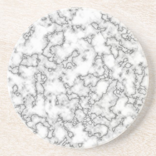 Eleganter weißer Marmor Getränkeuntersetzer (Vorne)