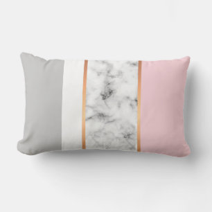 Eleganter weißer Marmor Grau Pink Lendenkissen