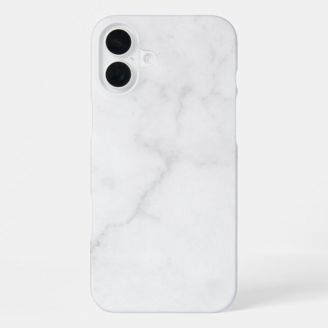 Eleganter weißer Marmor iPhone 16 Plus Hülle (Rückseite)