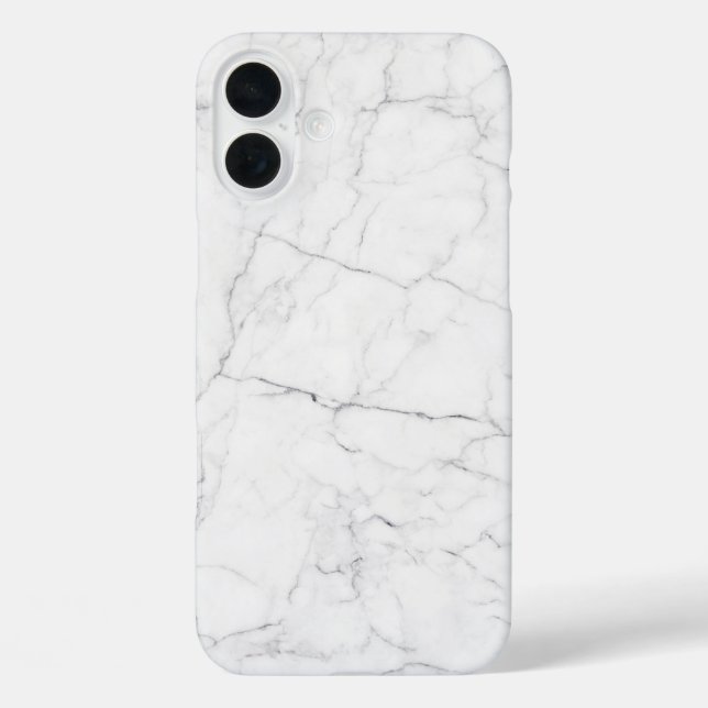 Eleganter weißer Marmor  iPhone 16 Plus Hülle (Rückseite)