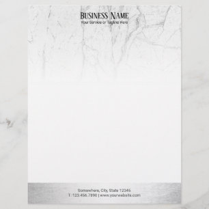 Eleganter weißer Marmor moderner Silberrand Briefkopf