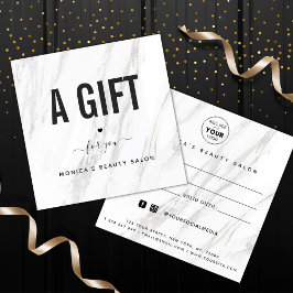 Eleganter, weißer Marmor Schönheitssalon Logo Chic