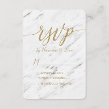 Eleganter weißer Marmor und Goldfolie Hochzeit RSV