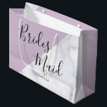 Eleganter weißer Marmor und pastellfarbene lila Br Große Geschenktüte<br><div class="desc">Stilvolles Design in violettem und weißem Marmor.</div>