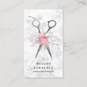 Eleganter, weißer Marmorschere Visitenkarte