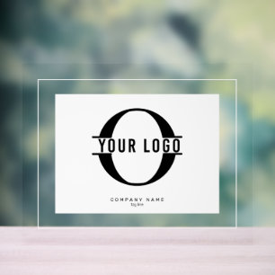 Eleganter weißer Rahmen und Hintergrund für Logos Acrylschild