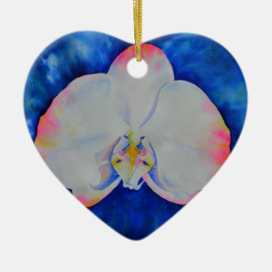 Eleganter, weißer Rosa, florale Orchidee Keramikornament