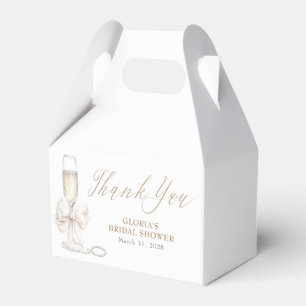 Eleganter Weißer Schleifen Prosecco Brautparty Dan Geschenkschachtel
