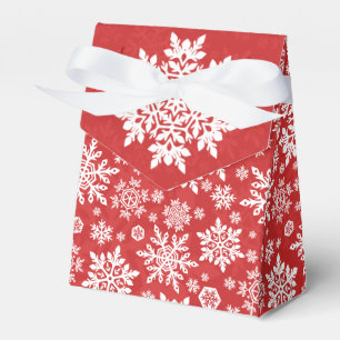 Eleganter weißer Schneefall (Cranberry) Geschenkschachtel