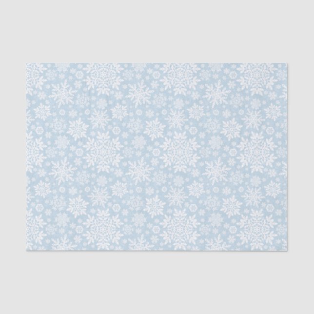 Eleganter weißer Schneefall (Frostblau) Seidenpapier (Vorderseite)