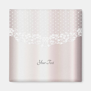 Eleganter Weißer Spitzen-Blumenmagnet Magnet