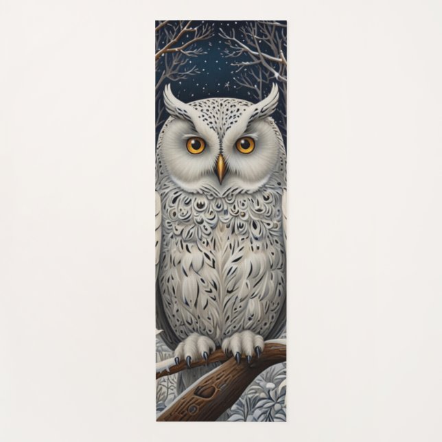 Eleganter, weißer Uhwald Yogamatte (Vorderseite)
