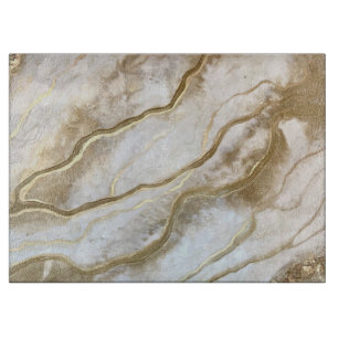 Eleganter weißer und goldener Marmor Moderner Tre Schneidebrett