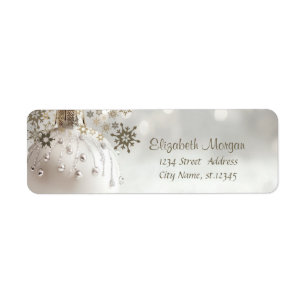 Eleganter weißer Weihnachtsball, Schneeflocken