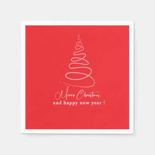 Eleganter weißer Weihnachtsbaum roter Weihnachten Serviette