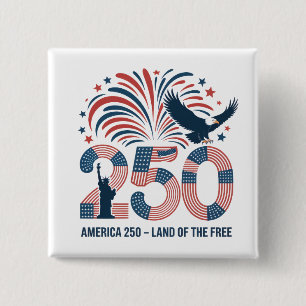 Eleganter Weißkopfseeadler Amerika 250 Land der Fr Button