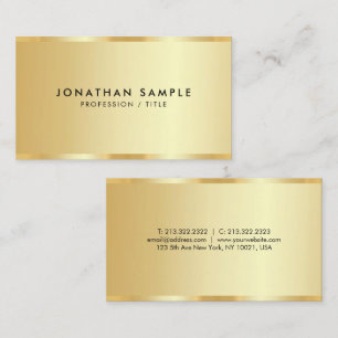 Eleganter Werbegeschmack Luxus Gold Look Visitenkarte