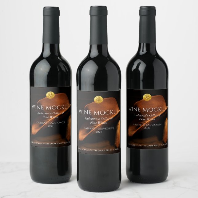 Eleganter Western Cowboy Custom Wine Labels Weinetikett (Flaschen)