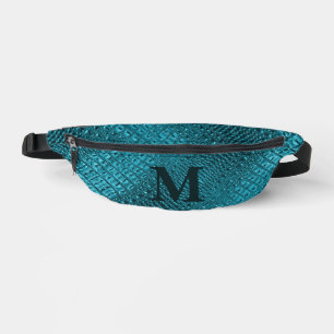 Eleganter Western Türkis Blau Mit Monogramm Anfang Bauchtasche
