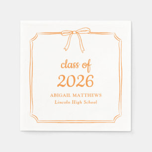 Eleganter Whimsical Bow Orange Custom Abschluss Serviette