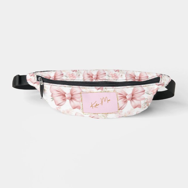 Eleganter Whimsical Personalisiert Coquette Bow Bauchtasche (Vorderseite)