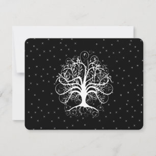 Eleganter Whimsical Swirl Tree RSVP Karte