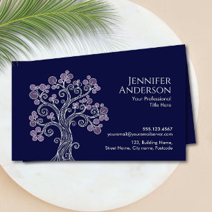 Eleganter Whimsischer Spiralbaum Modern Visitenkarte