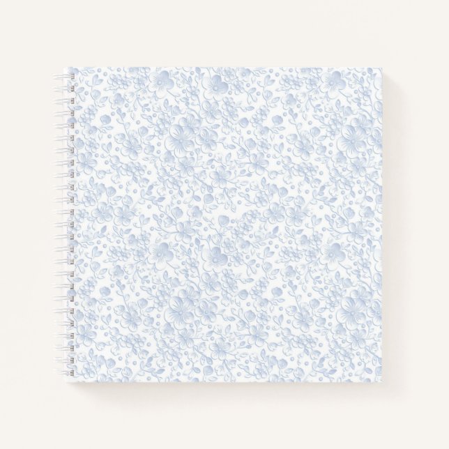 Eleganter White Floral Hibiskus Daisies Muster | Notizbuch (Vorderseite)